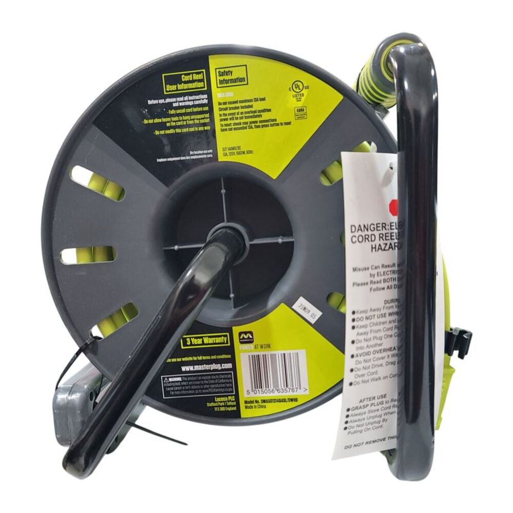 Masterplug Extension Cord Reel (50 ft.) with Wall Mount
